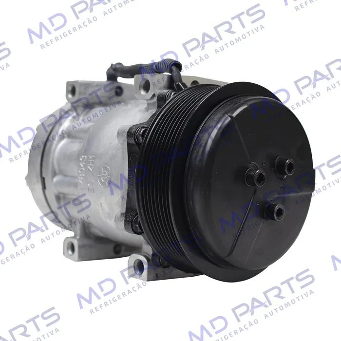 Compressor 7H15 SANDEN Original 8044/ 8242/ 8112/ 6028/ 8176 Caminhão NH 1999 Até 2006/ FH/ FM 1998 ATé 2007 Caminhão VM Todos / Máquina Volvo - 24 Volts Polia 8pk 132mm OEM: 11412631 — foto 4