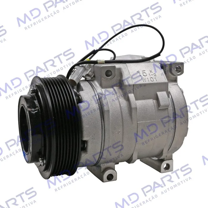 Compressor 10S15 Toyota Hilux Diesel SW4/SRV 2005>/ Trator New Holland CNH Setembro 2009> - 12 Volts Polia 7pk 120mm OEM: 87342868 — foto 2
