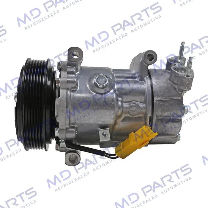 Compressor Modelo Sanden Peugeot 206 / 207/ Citroën C3 Motor 1.4 2007 Até 2012 Câmbio Manual - 12 Volts Polia 6pk 119mm