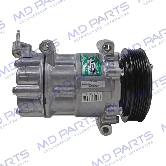 Compressor Modelo Sanden Peugeot 206 / 207/ Citroën C3 Motor 1.4 2007 Até 2012 Câmbio Manual - 12 Volts Polia 6pk 119mm — foto 5