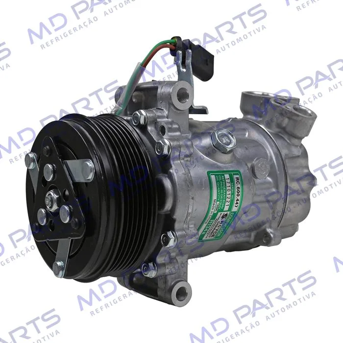 Compressor Modelo Sanden Volkswagen Saveiro 2014>/ Fox 2015>/ Voyage 2014>/ Gol 2014> Motor 1.6 MSI - 12 Volts Polia 6pk 110mm OEM: 5V0820803F/ 5U0820803F/ 6RD820803C — foto 2