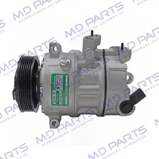 Compressor Modelo Sanden PXE16 Volkswagen Jetta 2011>/ Passat/ Tiguan TSI Motor 2.0 Aspirado/ Audi A4/ Audi A3 Nova - Sentido Anti-Horário OEM: 5C0820803G