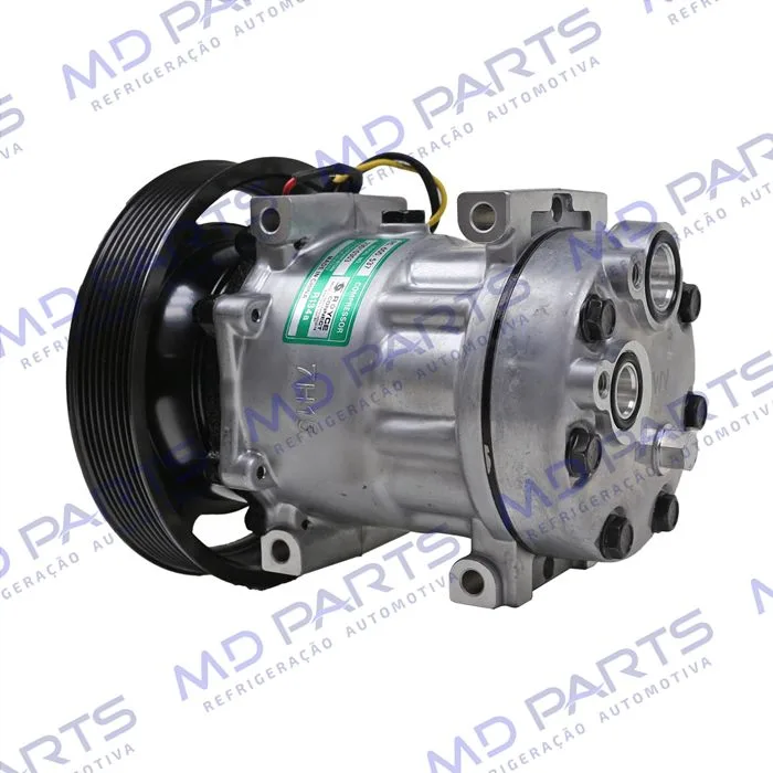 Compressor Modelo Sanden 5271A AB7H15AB Caminhão Volvo FH 2020> - 24 Volts Polia 8pk 180mm OEM: 84472607 — foto 2