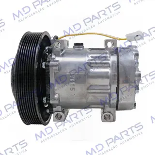 Compressor 7H15 4116U Caminhão Volvo FM/ FMX / FH 2008 Até 2019 - 24 Volts Polia 8pk 180 MM OEM: 20587125/ 85000458/ 84094705/ 85000458