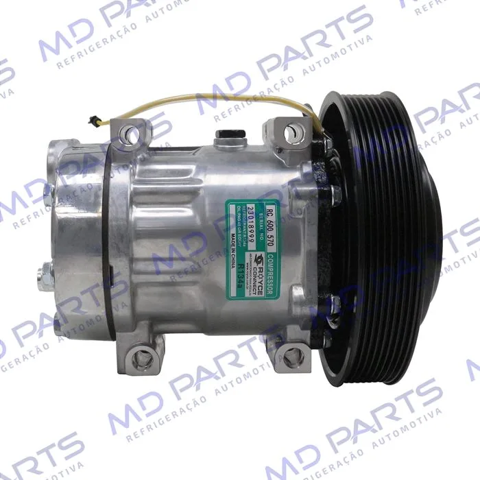 Compressor 7H15 4116U Caminhão Volvo FM/ FMX / FH 2008 Até 2019 - 24 Volts Polia 8pk 180 MM OEM: 20587125/ 85000458/ 84094705/ 85000458 — foto 4