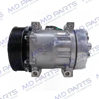 Compressor Modelo 7H15 8044/ 8242/ 8112/ 6028/ 8176 Caminhão Volvo NH 1999 Até 2006/ FH/ FM 1998 Até 2007/ Caminhão VM 2008 Até 2022/ Máquina Volvo - 24 Volts Polia 8pk 132mm OEM: 11412631