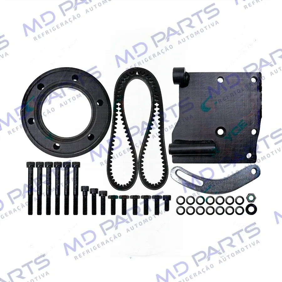Suporte do Compressor Sanden 7H15 / 5H14 Polia 2A Caminhão Mercedes Benz Axor 1933 / 2533 Motor OM-LA 926-II / Atron Todos Exceto 1635 / Atego 1315 / 1318 / 1718 / 1620 Eletrônico