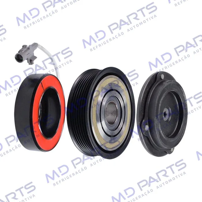 Conjunto de Embreagem do Compressor Denso 10S15 Trator TM/ New Holland / Toyota Hilux - 12 Volts Polia 7pk 124mm