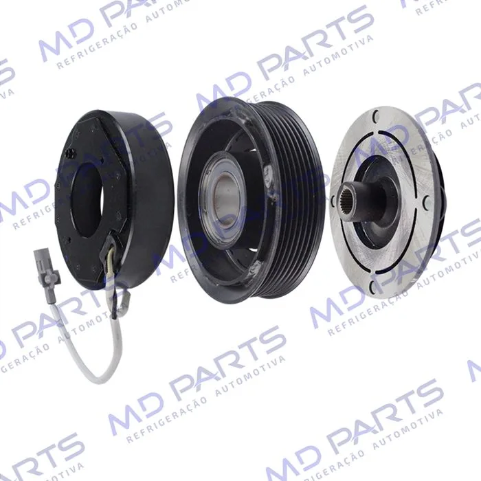 Conjunto de Embreagem do Compressor Denso 10S15 Trator TM/ New Holland / Toyota Hilux - 12 Volts Polia 7pk 124mm — foto 2