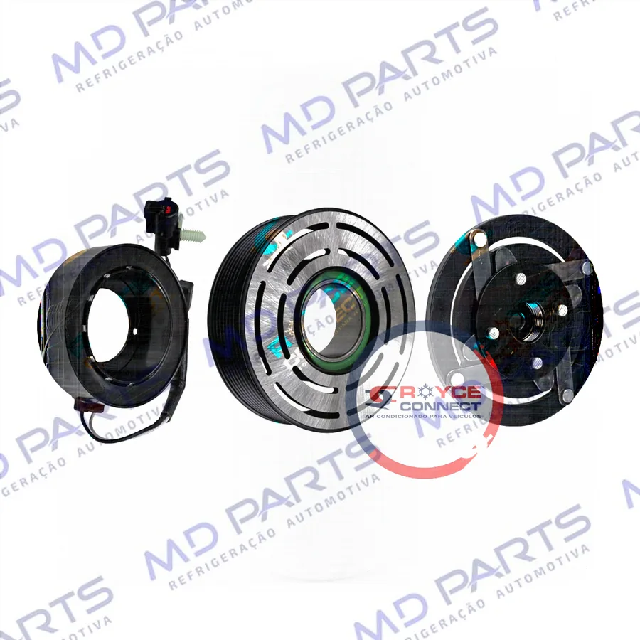 Conjunto de Embreagem Original do Compressor Denso 10P15 Mitsubishi Outlander/ L200 Triton Motor Diesel - 12 Volts Polia 8pk 123mm