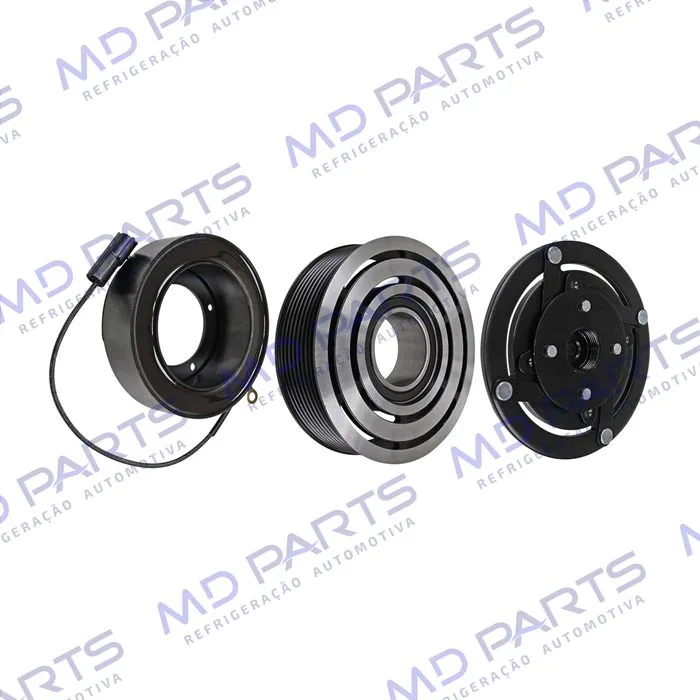 Conjunto de Embreagem do Compressor Denso 10P15 Caminhão Mercedes Benz Accelo/ Axor 2638/ Volkswagen Constellation - 24 Volts Polia 8pk 123mm