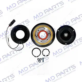 Conjunto de Embreagem do Compressor Halla Hyundai Vera Cruz 3.0 V6/ Santa Fé 2.7 12 Válvulas 2007 Até 2009 - 12 Volts Polia 6pk 129mm