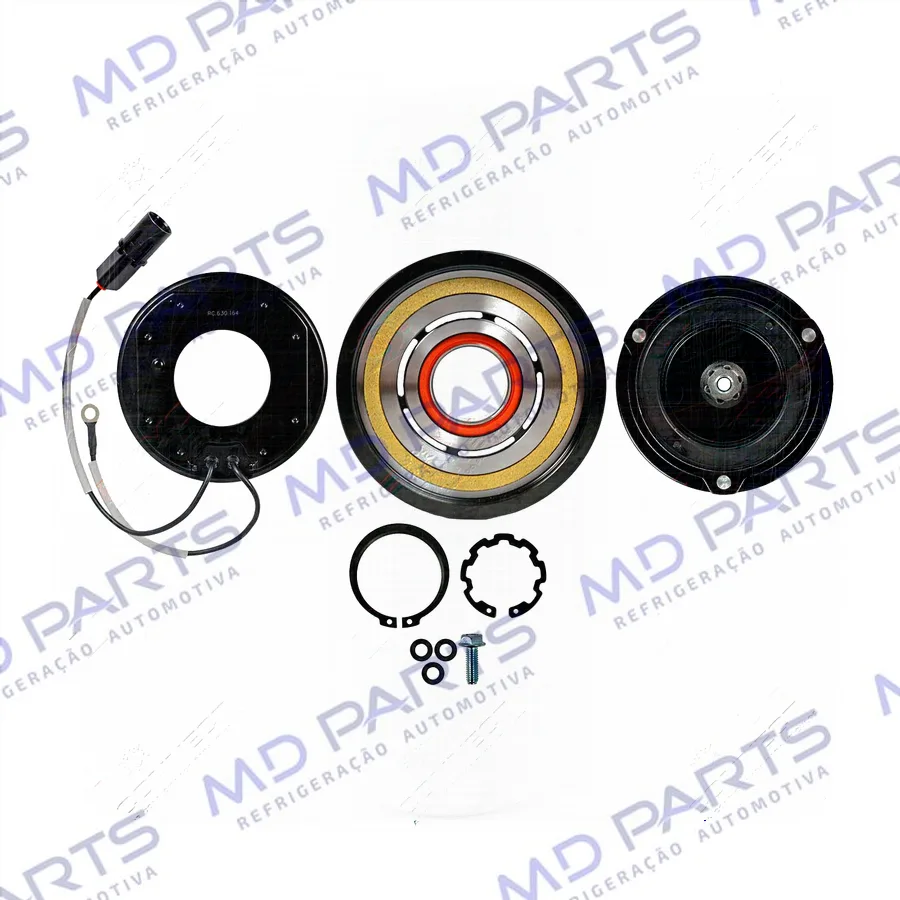 Conjunto de Embreagem do Compressor Halla Hyundai Vera Cruz 3.0 V6/ Santa Fé 2.7 12 Válvulas 2007 Até 2009 - 12 Volts Polia 6pk 129mm