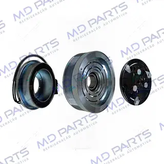 Conjunto de Embreagem do Compressor 7H15 U-4586/4768 Máquina Colheitadeira Case 8800 2013< / 8810 2017> Motor Iveco/ New Holland T8 - 12 Volts Polia 8pk 153mm