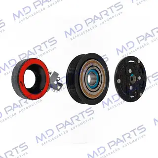 Conjunto de Embreagem do Compressor 10SRE11C Toyota Hilux 2.8 - 12 Volts Polia 7pk 125mm