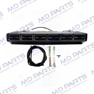 Caixa Evaporadora Universal Micro-Bus Com Válvula Capilar 6 Difusores 2 Motores 3 Velocidades - 12 Volts com Painel 32000 BTUs