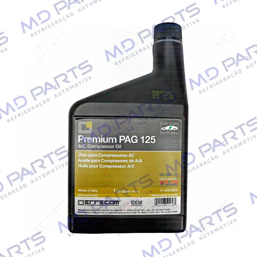 Óleo para Compressor ERRECOM R134a Premium PAG 125 946ml