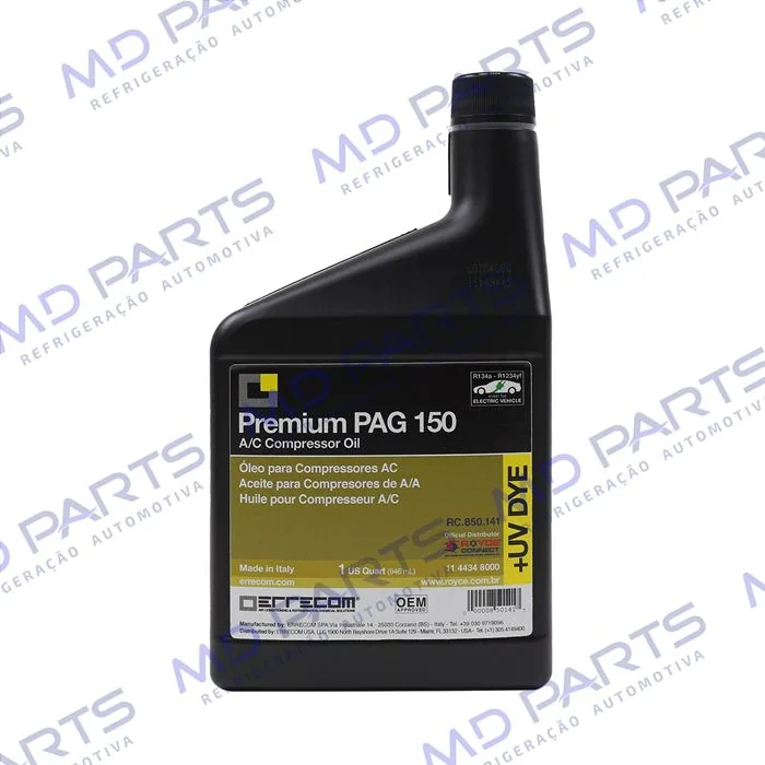 Óleo para Compressor ERRECOM R134a PAG 150 com Contraste Ultravioleta 946ml